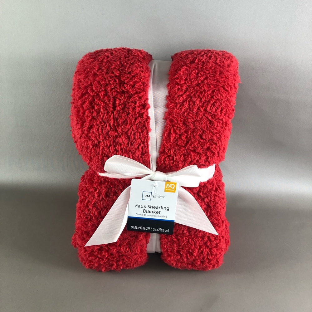 Mainstays Red Faux Shearling Blanket